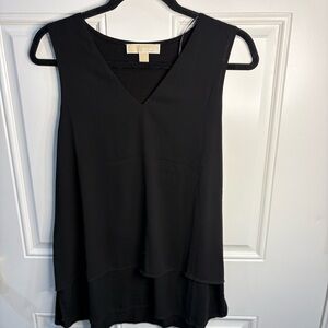 Michael Kors Black V-Neck Sleeveless Blouse
